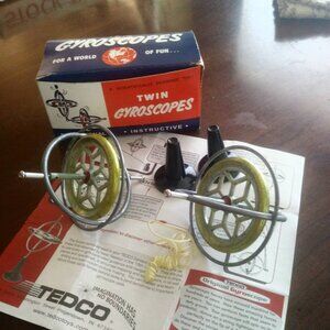 Tedco Gyroscope Twin Pack Retro Science Physics Spinning Top Vintage Educational